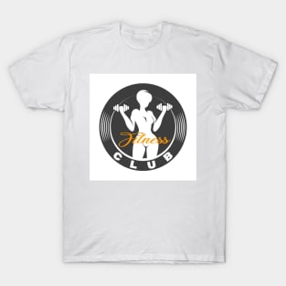 Fitness club logo or emblem with woman silhouette T-Shirt